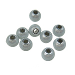Perles miracles acryliques, Acrylique, Rond, argent mat, 4mm, Trou:Environ 1mm, 14000PC/sac, Vendu par sac