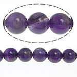 Natural Amethyst Beads, Round, February Birthstone, 8mm, Hole:Approx 1mm, Approx 52PCs/Strand, Sold Per Approx 15.5 Inch Strand