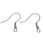 Stainless Steel Hook Earwire, 304 Stainless Steel, with loop, original color, 20.50x9x20.50mm, Hole:Approx 2mm, 1000PCs/Bag, Sold By Bag