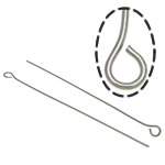 Stainless Steel Eyepins, 304 Stainless Steel, original color, 0.60x24mm, Hole:Approx 2mm, Approx 16667PCs/KG, Sold By KG
