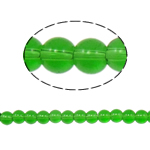 Perles de cristal rondes , vert fougère, 6mm, Trou:Environ 1.5mm, Longueur:11 pouce, 10Strandstoron/sac, Vendu par sac