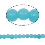 Perles de cristal rondes , turquoise, 6mm, Trou:Environ 1.5mm, Longueur:11.8 pouce, 10Strandstoron/sac, Vendu par sac
