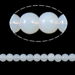 Perles de cristal rondes , Opale blanche, 6mm, Trou:Environ 1.5mm, Longueur:12.5 pouce, 10Strandstoron/sac, Vendu par sac
