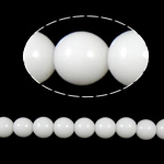 Runde Kristallperlen, Kristall, weißer Alabaster, 10mm, Bohrung:ca. 2mm, Länge:12 ZollInch, 10SträngeStrang/Tasche, verkauft von Tasche