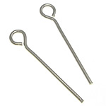 Brass Eyepin, platinum color plated, lead & cadmium free, 18x0.70mm, Hole:Approx 2mm, Approx 5555PCs/KG, Sold By KG