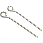 Brass Eyepin, platinum color plated, lead & cadmium free, 22x0.70mm, Hole:Approx 2mm, Approx 4545PCs/KG, Sold By KG