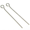Brass Eyepin, platinum color plated, lead & cadmium free, 28x0.70mm, Hole:Approx 2mm, Approx 4000PCs/KG, Sold By KG