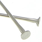 Brass Headpin, platinum color plated, lead & cadmium free, 20x0.70mm, Approx 8333PCs/KG, Sold By KG
