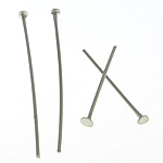 Brass Headpin platinum color plated mixed lead & cadmium free 16- Sold By KG