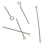 Brass Headpin, platinum color plated, mixed, lead & cadmium free, 16-40x0.7mm, Hole:Approx 2mm, Sold By KG