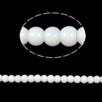 Perles de cristal rondes , Albâtre blanc, 4mm, Trou:Environ 1mm, Longueur:12 pouce, 10Strandstoron/sac, Vendu par sac