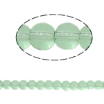 Runde Crystal Beads, Krystal, Peridot, 4mm, Hole:Ca. 1mm, Længde 12.5 inch, 10Strands/Bag, Solgt af Bag