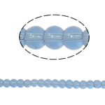 Round Crystal Beads, Lt Sapphire, 4mm, Hole:Approx 1mm, Length:11 Inch, 10Strands/Bag, 80PCs/Strand, Sold By Bag