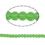 Abalorios de Cristal Esféricos, Verde de Helecho, 4mm, agujero:aproximado 1mm, longitud:aproximado 13 Inch, 10Strandsfilamento/Bolsa, Vendido por Bolsa