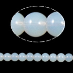 Round Crystal Beads, White Opal, 8mm, Hole:Approx 1.5mm, Length:12 Inch, 10Strands/Bag, Sold By Bag