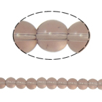 Round Crystal Beads, Lt Peach, 6mm, Hole:Approx 1.5mm, Length:12 Inch, 10Strands/Bag, Sold By Bag