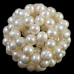 Bal Cluster Gekweekte Pearl Beads, Zoetwater Parel, Ronde, wit, 40mm, Verkocht door PC