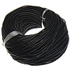 Cowhide Leather Cord, black color, approx 2.7-3mm, 100m/Lot, Sold by Lot