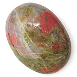 Unakite Cabochon Flat Oval flat back 7-75mm Sold By Bag