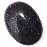 pierre bleue d'or cabochon, ovale plat, dos plat, 22x30x7-7.5mm, 10PC/sac, Vendu par sac