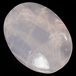 quartz rose cabochon, ovale plat, dos plat, 22x30x7-8mm, 10PC/sac, Vendu par sac