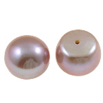Cultured Half Drilled Freshwater Pearl Beads Round natural half-drilled purple Grade AAA 12-13mm Approx 0.8mm Sold By Bag