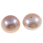 Cultured Half Drilled Freshwater Pearl Beads Dome natural half-drilled light purple Grade AA 13-14mm Approx 0.8mm Sold By Bag