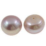 Perlas Freshwater Perforadas, Perlas cultivadas de agua dulce, Cúpula, natural, perforado medio, violeta gris, Grado AA, 13-14mm, agujero:aproximado 0.8mm, 10parespareja/Bolsa, Vendido por Bolsa