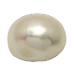 Cultured No Hole Freshwater Pearl Beads, white, 12-13mm, Sold By Pair