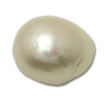 Perles nacres sans trou de culture d'eau douce, perle d'eau douce cultivée, blanc, 13mm, Vendu par paire