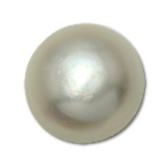 Cultured Half Drilled Freshwater Pearl Beads, Round, natural, half-drilled, white, 13-13.5mm, Hole:Approx 0.5mm, Sold By Pair