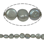 Barock kultivierten Süßwassersee Perlen, Natürliche kultivierte Süßwasserperlen, grau, 5-6mm, Bohrung:ca. 0.8mm, verkauft per 14.5 ZollInch Strang