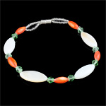 Bracelet bijoux coquillage, coquille, avec perles de rocaille en verre, bracelet perlé, 8x17mm, Vendu par Environ 7.5 pouce brin