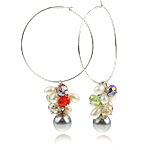 Freshwater Pearl Earrings brass earring clip platinum color plated Sold By Pair