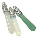Gemstone Pendants Jewelry with Zinc Alloy natural mixed - Approx Sold By Bag