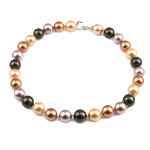 South Sea Shell náhrdelník, mosaz hák a oko zavírací, Kolo, multi-barevný, 16mm, Prodáno za 18 inch Strand