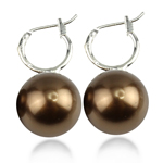 South Sea Shell Earring, Teardrop, brown, 14x33mm, Sold By Pair