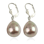 South Sea Shell Earring brass earring clip Teardrop pink Sold By Pair