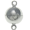 Brass Magnetic Clasp Round platinum color plated single-strand nickel lead & cadmium free 10mm Approx 1.5mm Sold By Lot