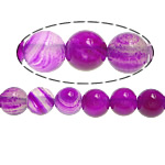 Natürliche Rosa Achat Perlen, rund, Streifen, 8mm, Bohrung:ca. 1mm, Länge:ca. 15 ZollInch, 5SträngeStrang/Menge, verkauft von Menge