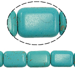 Perles turquoises, turquoise synthétique, rectangle, vert, 18x13x6mm, Trou:Environ 1mm, Environ 22PC/brin, Vendu par Environ 15 pouce brin