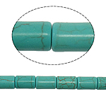 Perles turquoises, turquoise synthétique, pilier, vert, 12x16mm, Trou:Environ 1mm, Environ 35PC/brin, Vendu par Environ 15 pouce brin