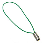 Mobile Phone Strap Lariat Nylon Cord with Brass platinum color plated green nickel lead & cadmium free 0.80mm Length Approx 1.96 Inch Sold By Lot