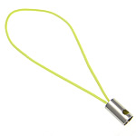 Mobile Phone Strap Lariat, Nylon Cord, with Brass, platinum color plated, yellow, nickel, lead & cadmium free, 0.80mm, Length:Approx 1.96 Inch, 1000Strands/Lot, Sold By Lot