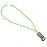 Mobile Phone Strap Lariat, Nylon Cord, with Brass, platinum color plated, green, nickel, lead & cadmium free, 0.80mm, Length:Approx 1.96 Inch, 1000Strands/Lot, Sold By Lot