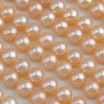 Cultured Half Drilled Freshwater Pearl Beads Round natural half-drilled pink 5-5.5mm Approx 0.5mm Sold By Lot