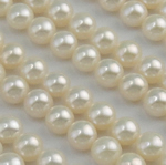 Perles nacres de culture d'eau douce demi percées , perle d'eau douce cultivée, dôme, naturel, semi-foré, blanc, 6-6.5mm, Trou:Environ 0.5mm, 56pairescouple/lot, Vendu par lot