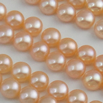 Cultured Half Drilled Freshwater Pearl Beads Round natural half-drilled pink 8-8.5mm Approx 0.5mm Sold By Lot