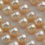 Cultured Half Drilled Freshwater Pearl Beads Round natural half-drilled pink 8.5-9mm Approx 0.5mm Sold By Lot
