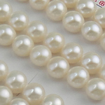 Perles nacres de culture d'eau douce demi percées , perle d'eau douce cultivée, Rond, naturel, semi-foré, blanc, 8.5-9mm, Trou:Environ 0.6mm, 30pairescouple/lot, Vendu par lot